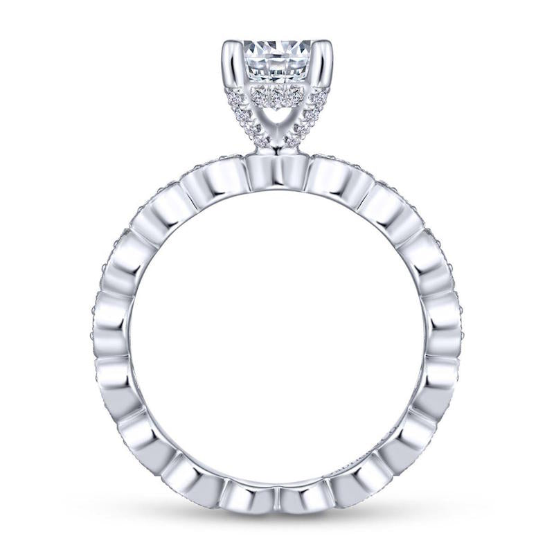 Gabriel & Co. 14k White Gold Victorian Straight Engagement Ring