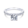 Gabriel & Co. 14k White Gold Victorian Straight Engagement Ring