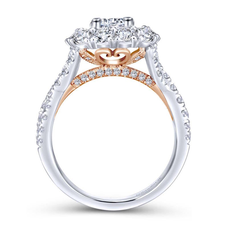 Gabriel & Co. 14k Two Tone Gold Embrace Double Halo Engagement Ring