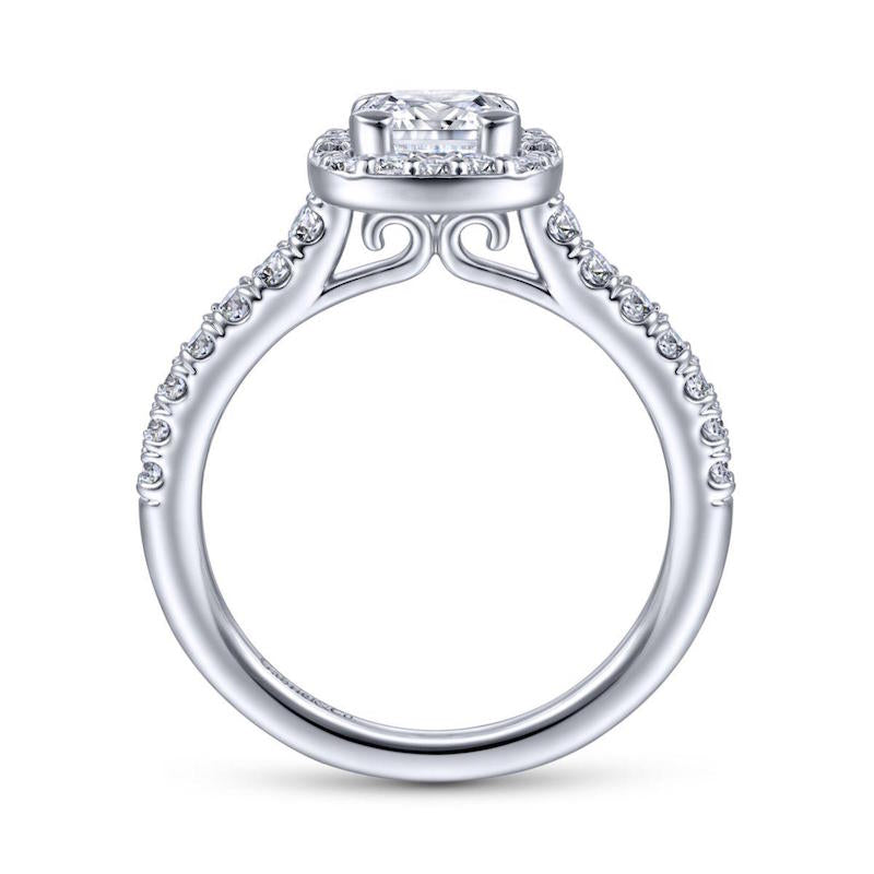 Gabriel & Co. 14k White Gold Contemporary Halo Engagement Ring