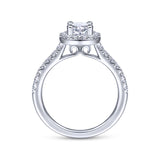 Gabriel & Co. 14k White Gold Contemporary Halo Engagement Ring