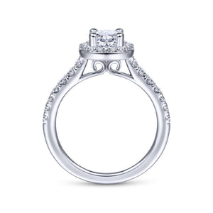 Gabriel & Co. 14k White Gold Contemporary Halo Engagement Ring