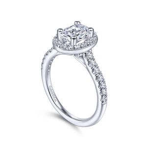 Gabriel & Co. 14k White Gold Contemporary Halo Engagement Ring