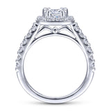 Gabriel & Co. 14k White Gold Contemporary Halo Engagement Ring