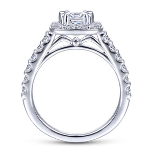 Gabriel & Co. 14k White Gold Contemporary Halo Engagement Ring