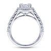 Gabriel & Co. 14k White Gold Contemporary Halo Engagement Ring