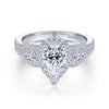 Gabriel & Co. 14k White Gold Entwined Halo Engagement Ring