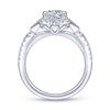 Gabriel & Co. 14k White Gold Art Deco Halo Engagement Ring