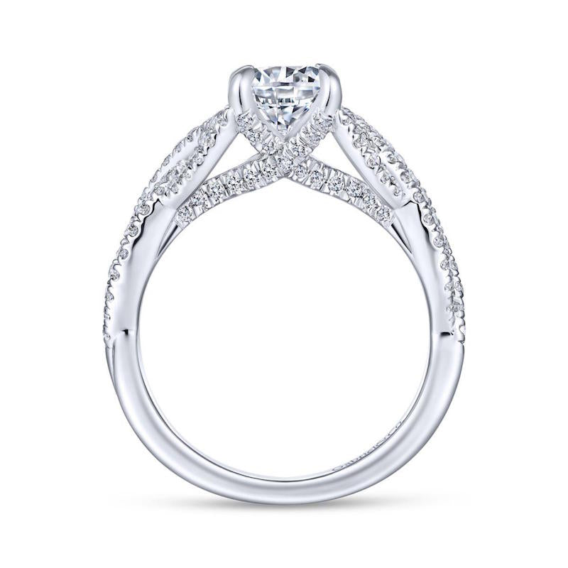 Gabriel & Co. 14k White Gold Contemporary Twisted Engagement Ring