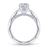 Gabriel & Co. 14k White Gold Victorian Straight Engagement Ring