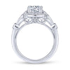 Gabriel & Co. 14k White Gold Art Deco Halo Engagement Ring