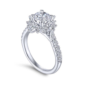 Gabriel & Co. 14k White Gold Starlight Halo Engagement Ring