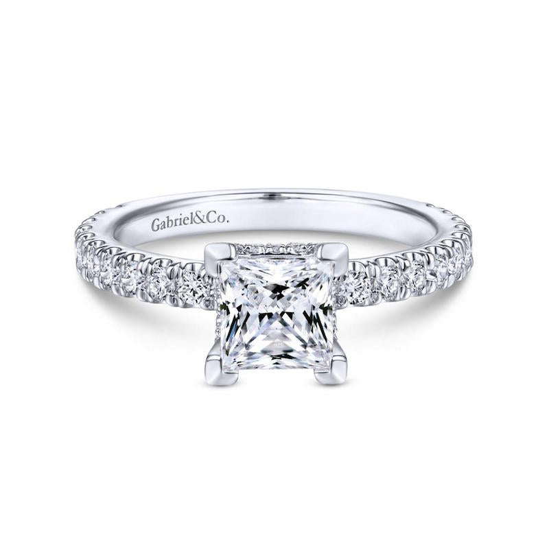 Gabriel & Co. 14k White Gold Contemporary Straight Engagement Ring