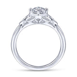 Gabriel & Co. 14k White Gold Art Deco Straight Engagement Ring