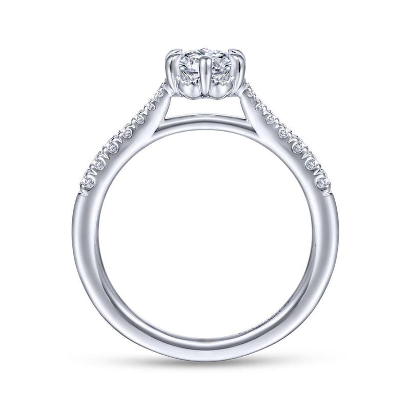 Gabriel & Co. 14k White Gold Contemporary Straight Engagement Ring