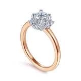 Gabriel & Co. 14k Two Tone Gold Starlight Halo Engagement Ring