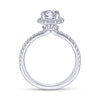 Gabriel & Co. 14k White Gold Contemporary Halo Engagement Ring