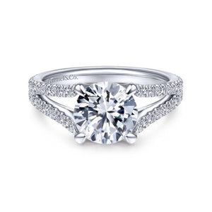 Gabriel & Co. 14k White Gold Contemporary Split Shank Engagement Ring