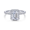 Gabriel & Co. 14k White Gold Contemporary Halo Engagement Ring