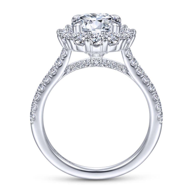 Gabriel & Co. 14k White Gold Contemporary Halo Engagement Ring