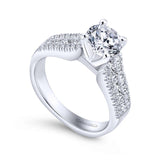 Gabriel & Co. 14k White Gold Contemporary Straight Engagement Ring