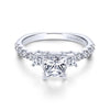 Gabriel & Co. 14k White Gold Contemporary 3 Stone Engagement Ring