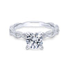 Gabriel & Co. 14k White Gold Victorian Straight Engagement Ring