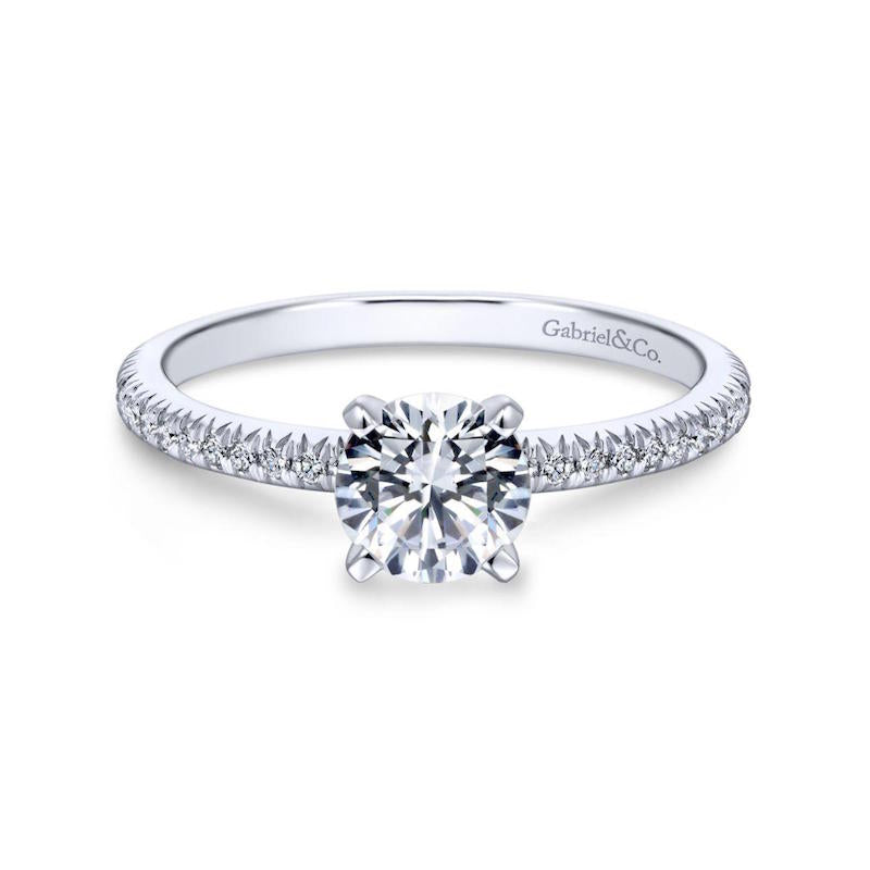 Gabriel & Co. 14k White Gold Contemporary Straight Diamond Engagement Ring