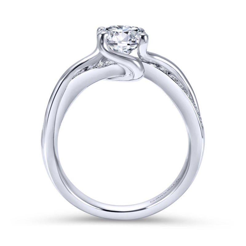 Gabriel & Co. 14k White Gold Contemporary Bypass Engagement Ring