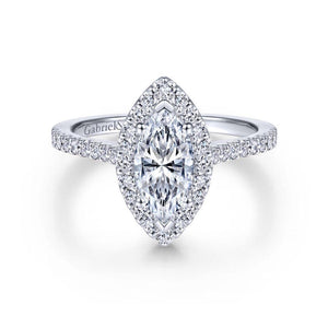 Gabriel & Co. 14k White Gold Contemporary Halo Engagement Ring