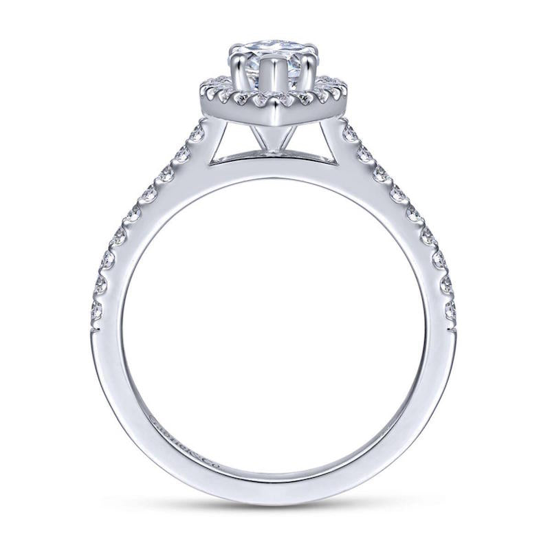 Gabriel & Co. 14k White Gold Contemporary Halo Engagement Ring