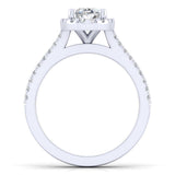 Gabriel & Co. 14k White Gold Contemporary Halo Engagement Ring