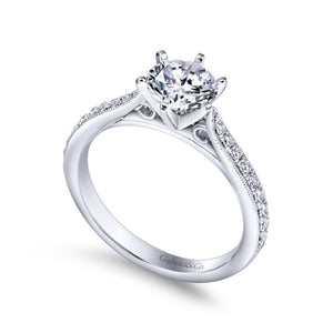 Gabriel & Co. 14k White Gold Contemporary Straight Engagement Ring