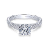 Gabriel & Co. 14k White Gold Victorian Straight Engagement Ring