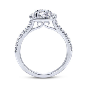 Gabriel & Co. 14k White Gold Contemporary Halo Engagement Ring