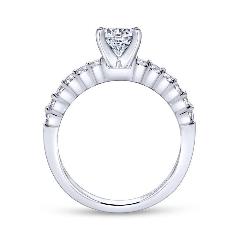 Gabriel & Co. 14k White Gold Contemporary Straight Engagement Ring