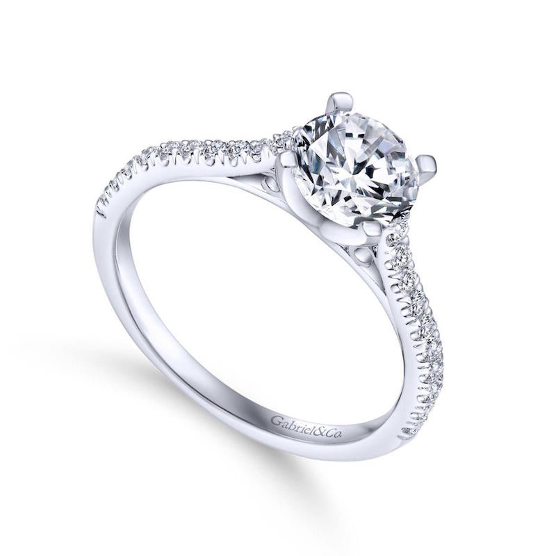 Gabriel & Co. 14k White Gold Contemporary Straight Engagement Ring