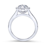 Gabriel & Co. 14k White Gold Contemporary Halo Engagement Ring