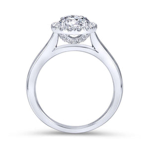 Gabriel & Co. 14k White Gold Contemporary Halo Engagement Ring