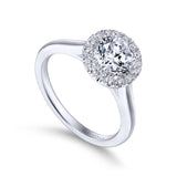 Gabriel & Co. 14k White Gold Contemporary Halo Engagement Ring