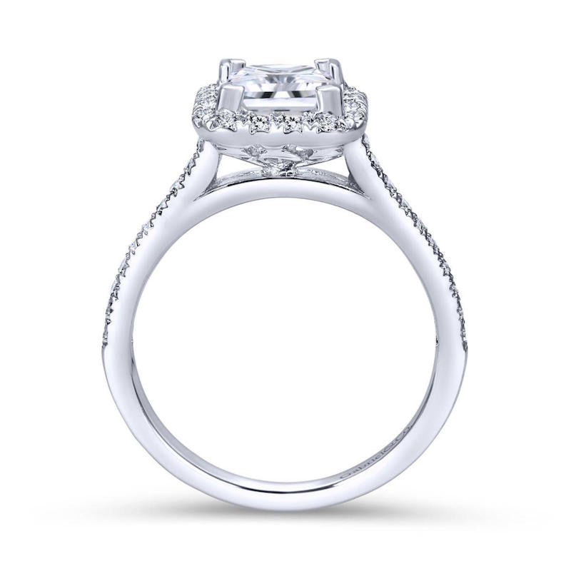 Gabriel & Co. 14k White Gold Contemporary Halo Engagement Ring