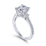 Gabriel & Co. 14k White Gold Contemporary 3 Stone Engagement Ring