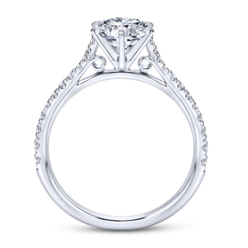 Gabriel & Co. 14k White Gold Contemporary Straight Engagement Ring