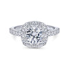 Gabriel & Co. 14k White Gold Contemporary Halo Engagement Ring