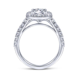 Gabriel & Co. 14k White Gold Contemporary Halo Engagement Ring