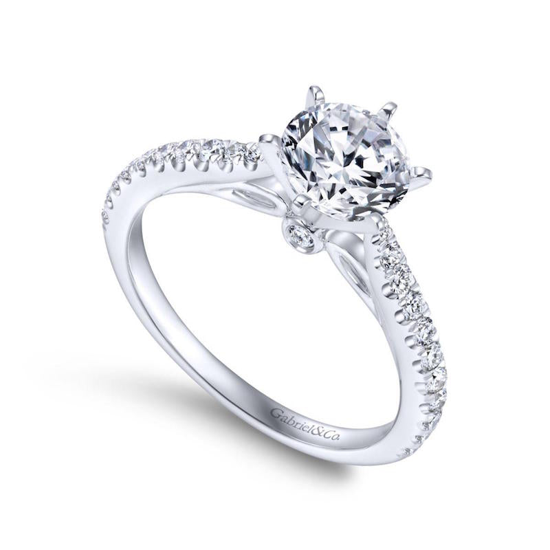 Gabriel & Co. 14k White Gold Contemporary Straight Engagement Ring