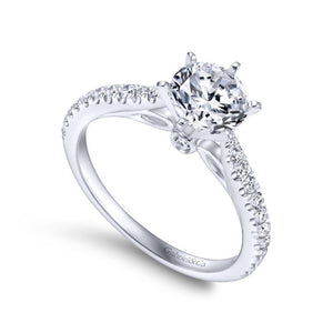 Gabriel & Co. 14k White Gold Contemporary Straight Engagement Ring