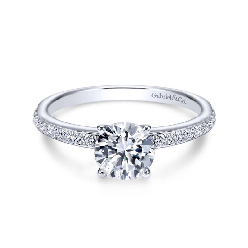 Gabriel & Co. 14k White Gold Contemporary Straight Engagement Ring