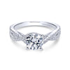 Gabriel & Co. 14k White Gold Contemporary Criss Cross Engagement Ring