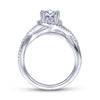 Gabriel & Co. 14k White Gold Contemporary Twisted Engagement Ring